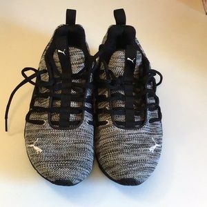 Puma black running shoes